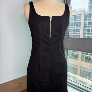 T by Alexander Wang Black Mini Dress with Zipper Detail